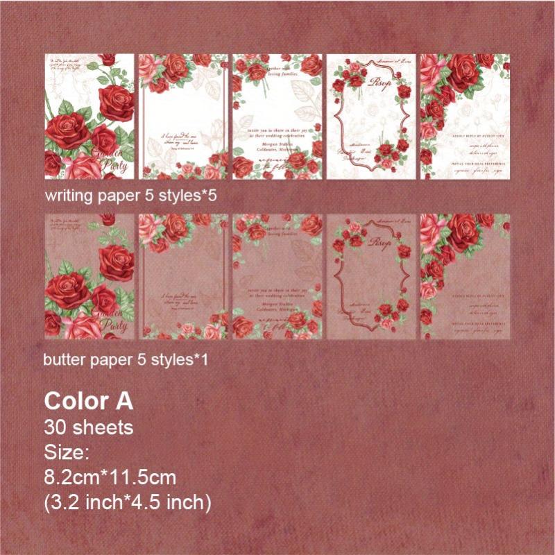 30 Sheets Vintage Scrapbooking Supplies Non Sticky Paper Kit Scrapbook Paper