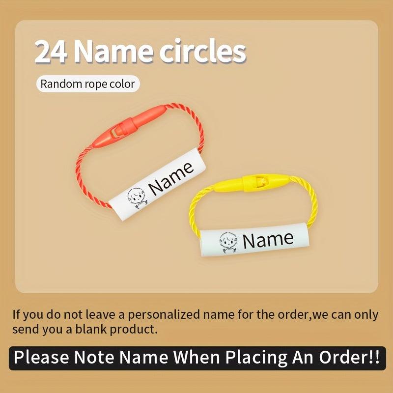 24pcs Custom Name Circle Buckle Reusable Waterproof Lanyard