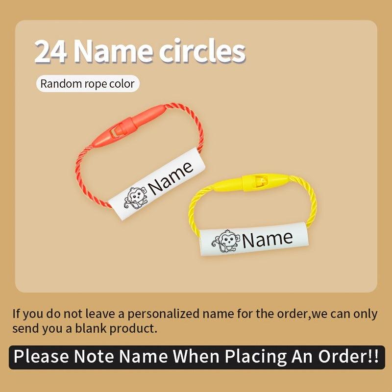 24pcs Custom Name Circle Buckle Reusable Waterproof Lanyard