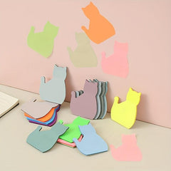 Cat Sticky Note Set - 6 Cartoon Cat Shape Sticky Note Paper