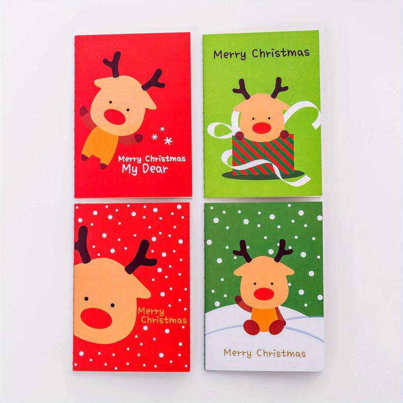 4pcs Cartoon Christmas Series Notebook Mini Pocket Small Book