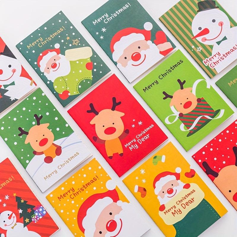 4pcs Cartoon Christmas Series Notebook Mini Pocket Small Book