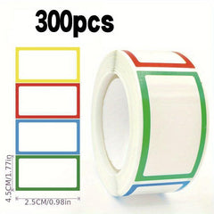 300 PCS Flat Border Labels Self-Adhesive Name Labels