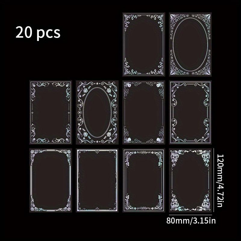 20pcs Midsummer Stars Cardboard Decorative Cards - Bronzing Silver