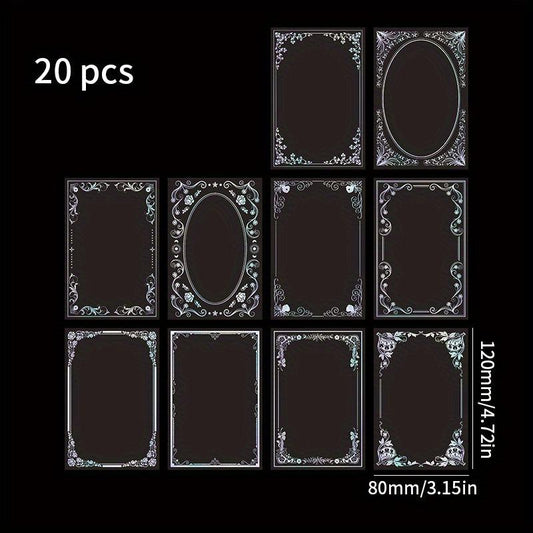 20pcs Midsummer Stars Cardboard Decorative Cards - Bronzing Silver