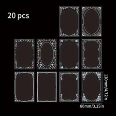 20pcs Midsummer Stars Cardboard Decorative Cards - Bronzing Silver