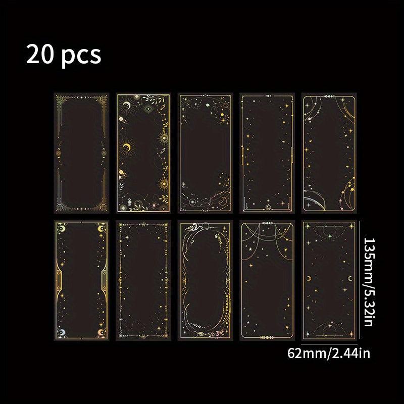 20pcs Midsummer Stars Cardboard Decorative Cards - Bronzing Silver