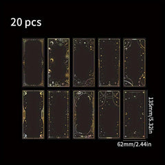 20pcs Midsummer Stars Cardboard Decorative Cards - Bronzing Silver