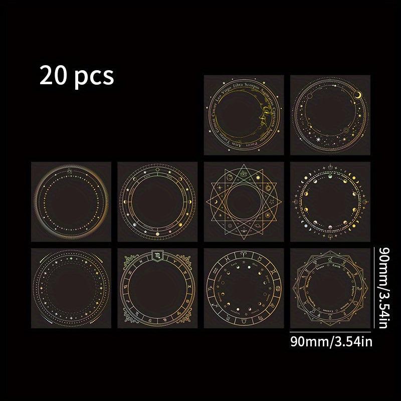20pcs Midsummer Stars Cardboard Decorative Cards - Bronzing Silver
