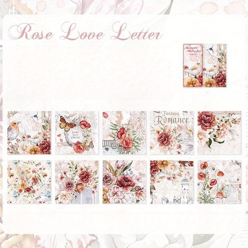 50 Sheets Romantic Flowers Sunshine Flower Theme DIY Stickers