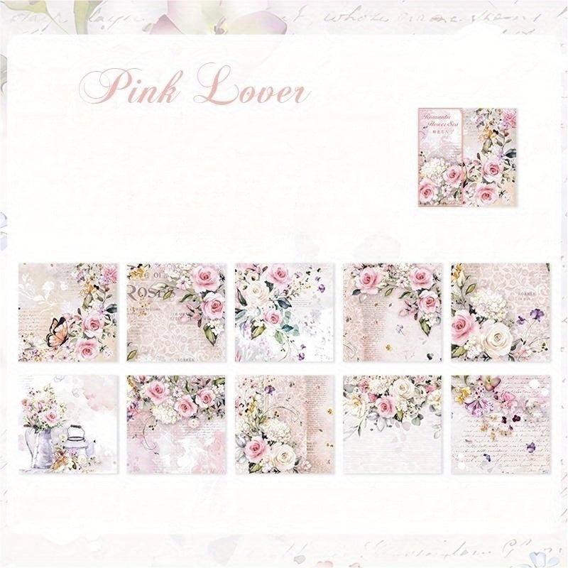 50 Sheets Romantic Flowers Sunshine Flower Theme DIY Stickers