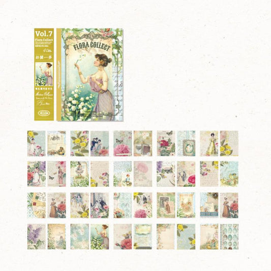 40 Pieces Retro Paper Rose Flower Manual Material Paper 17x53 cm