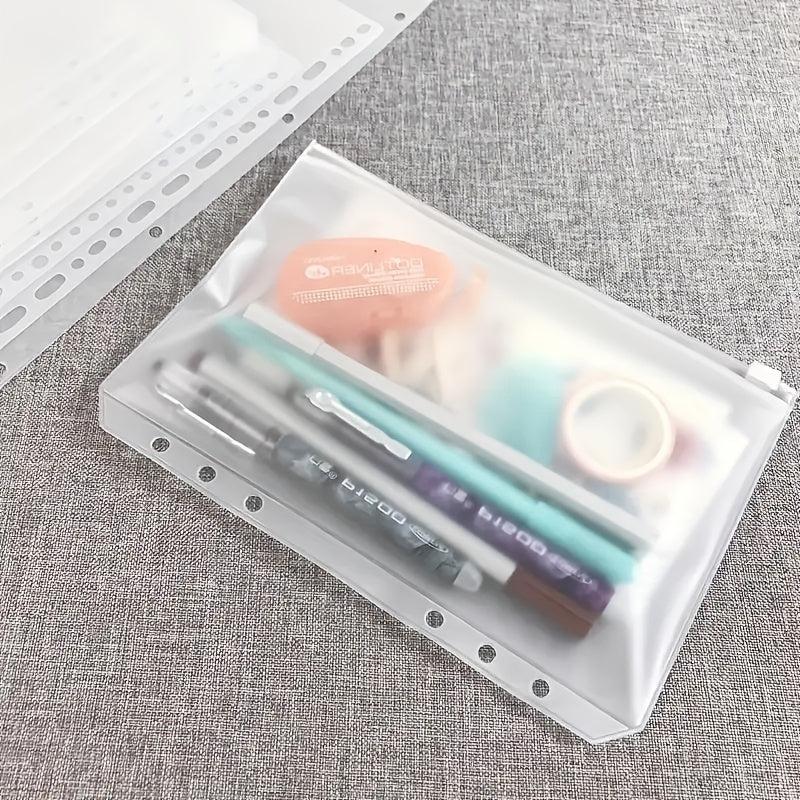 30pcs A6 Binder Pocket 6 Holes Budget Envelopes Clear Zipper Ring Bag