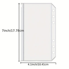 30pcs A6 Binder Pocket 6 Holes Budget Envelopes Clear Zipper Ring Bag