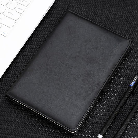 A5 Leather Cover Notepad Elastic Pen Ring Business Journal
