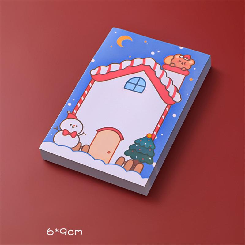 50 Sheets Christmas Memo Pad Sticky Notes School Supplies Paper Stickers