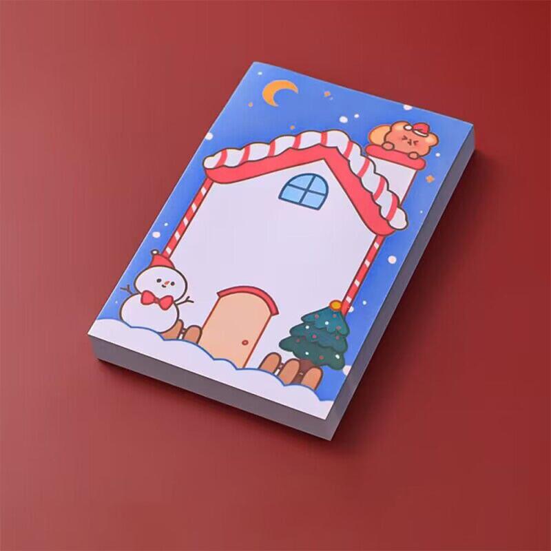 50 Sheets Christmas Memo Pad Sticky Notes School Supplies Paper Stickers
