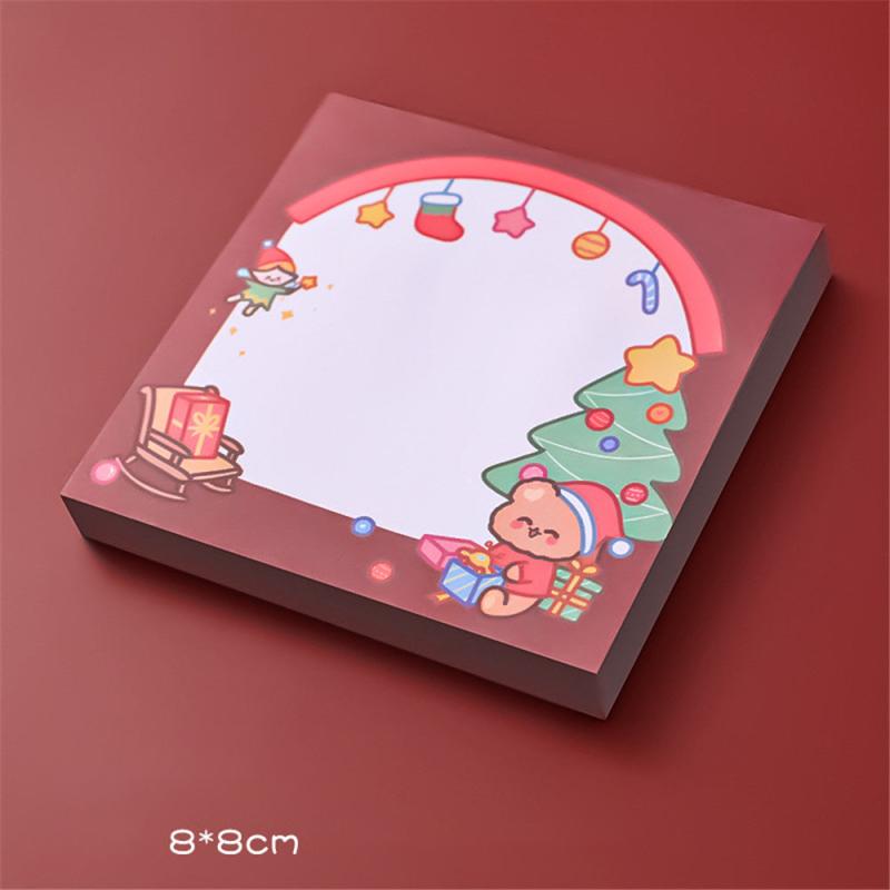 50 Sheets Christmas Memo Pad Sticky Notes School Supplies Paper Stickers