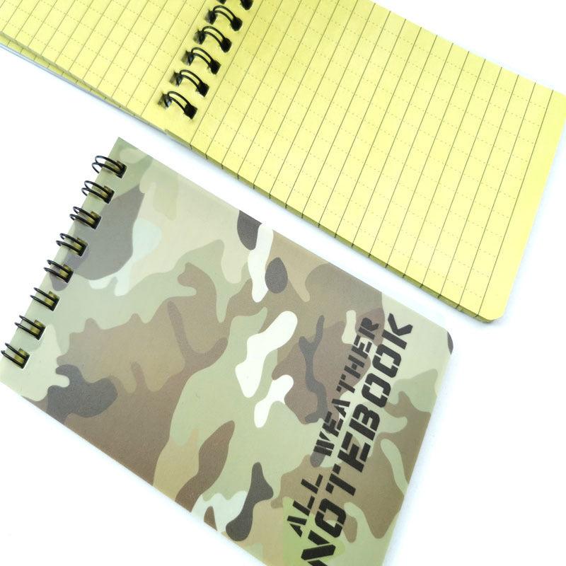 2pcs Camouflage Waterproof Notepad Outdoor All-Weather Notebook