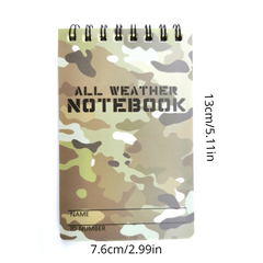 2pcs Camouflage Waterproof Notepad Outdoor All-Weather Notebook