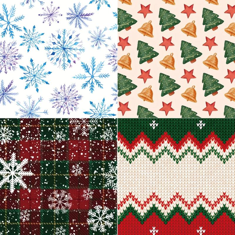 Christmas Scrapbook Paper Pad 24 Sheets 160gsm Single Sided Pattern Paper