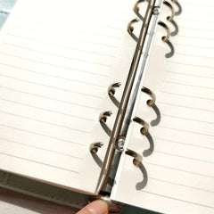1pc A5 A6 PU Ring Binders Notebook with Paper Leather Binder