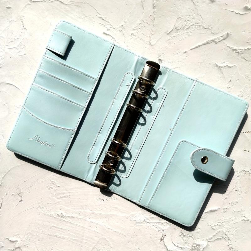 1pc A5 A6 PU Ring Binders Notebook with Paper Leather Binder