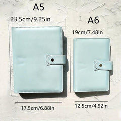 1pc A5 A6 PU Ring Binders Notebook with Paper Leather Binder
