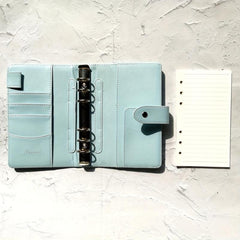 1pc A5 A6 PU Ring Binders Notebook with Paper Leather Binder
