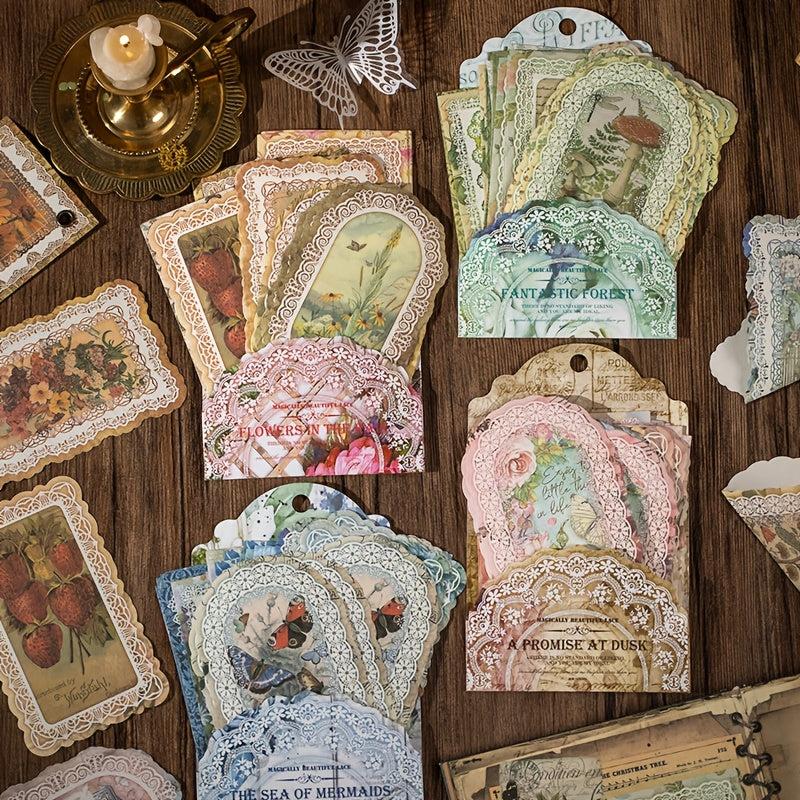 50pcs Writable Lace DIY Decorative Paper for Packaging Framed Boxes