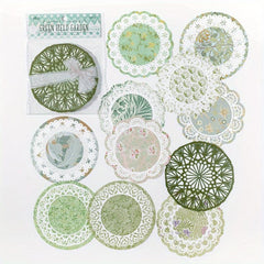 30 Sheets Sticky Notes Lace Flower Story Retro Pastoral Style Plant Pattern