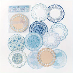30 Sheets Sticky Notes Lace Flower Story Retro Pastoral Style Plant Pattern