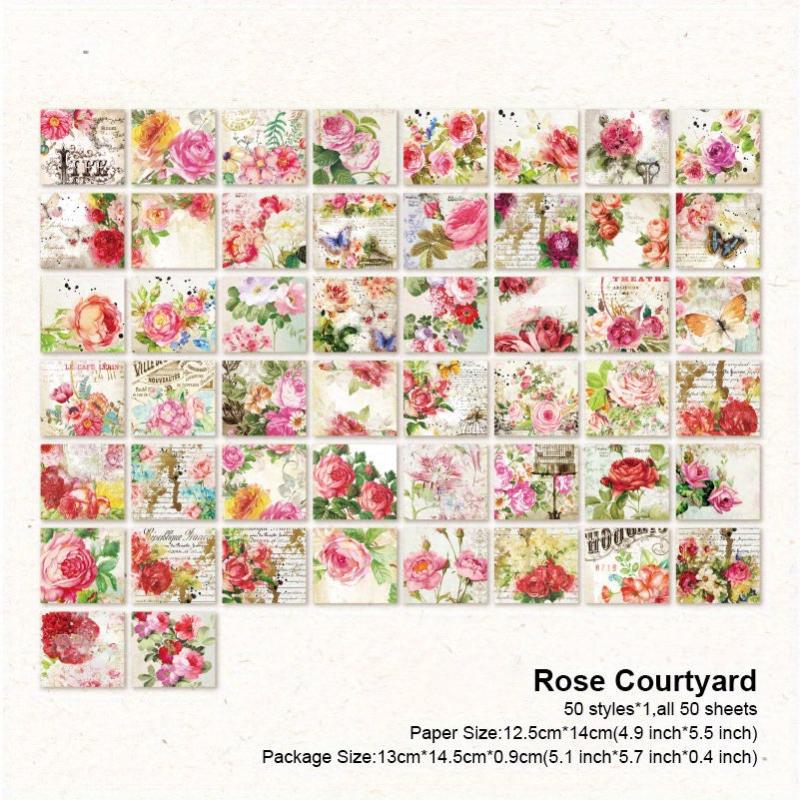 50 Vintage Plants Flowers Stickers for DIY Art Craft Journaling Scrapbook