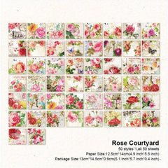 50 Vintage Plants Flowers Stickers for DIY Art Craft Journaling Scrapbook