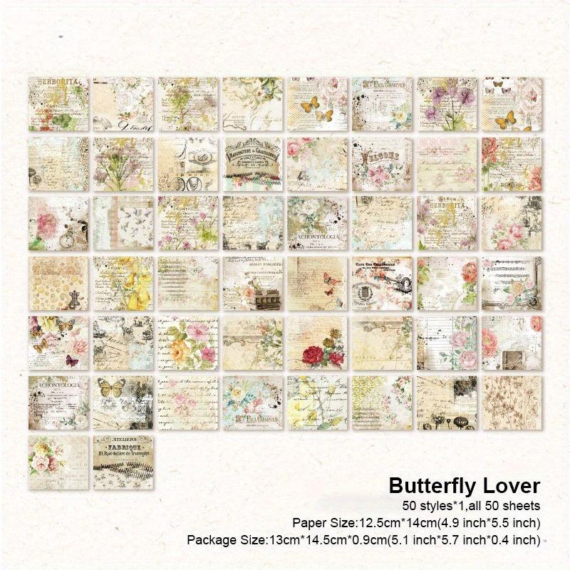 50 Vintage Plants Flowers Stickers for DIY Art Craft Journaling Scrapbook