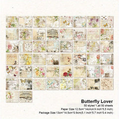 50 Vintage Plants Flowers Stickers for DIY Art Craft Journaling Scrapbook