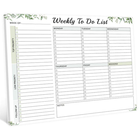 Weekly Planner Pad 52 Tear Off Sheets Undated Weekly Desk Planner