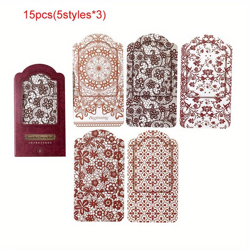 15 Sheets Flower And Plant Sticky Notes for Diary Decoration