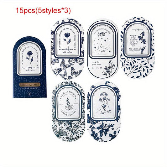 15 Sheets Flower And Plant Sticky Notes for Diary Decoration