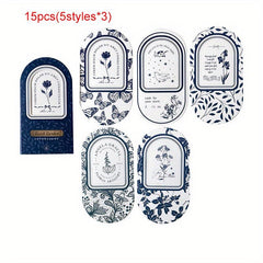 15 Sheets Flower And Plant Sticky Notes for Diary Decoration