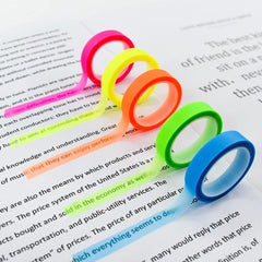 5 Roll 5 Colors Stickers Transparent Fluorescent Index Tabs Flags 5m Sticky Note