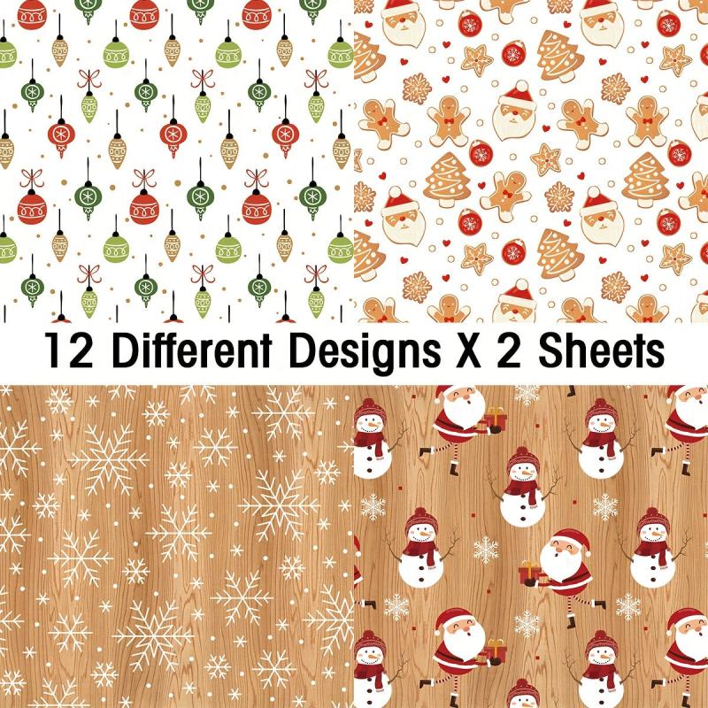 Christmas Scrapbook Paper Pad - 24 Sheets - 6x6 Pack