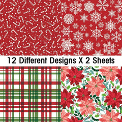 Christmas Scrapbook Paper Pad - 24 Sheets - 6x6 Pack
