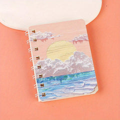 80pg Painting Landscape Coil Book A7 Mini Pocket Notepad Diary
