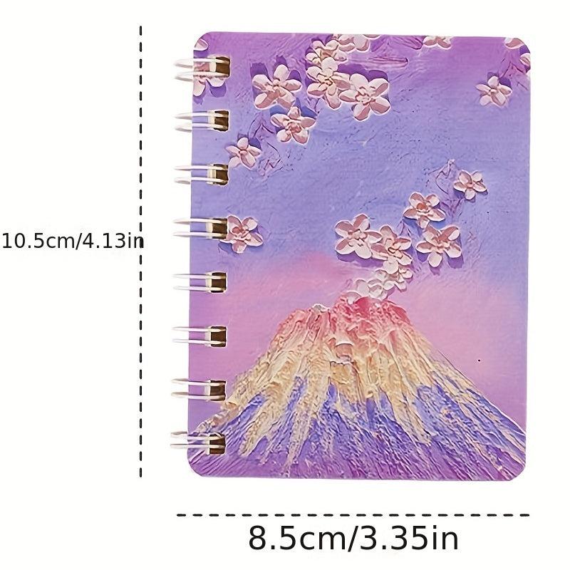 80pg Painting Landscape Coil Book A7 Mini Pocket Notepad Diary