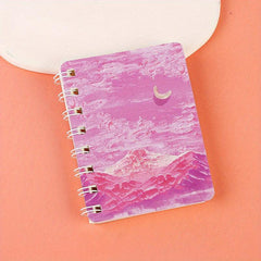 80pg Painting Landscape Coil Book A7 Mini Pocket Notepad Diary