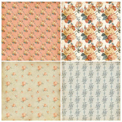 12pcs Flower Series Scrapbook Paper for DIY Photo Album Background