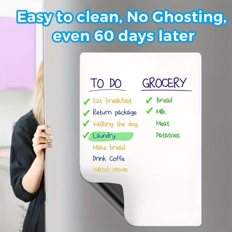 Magnetic Dry Erase Board Sheet with 2 Markers for Fridge 30x48cm
