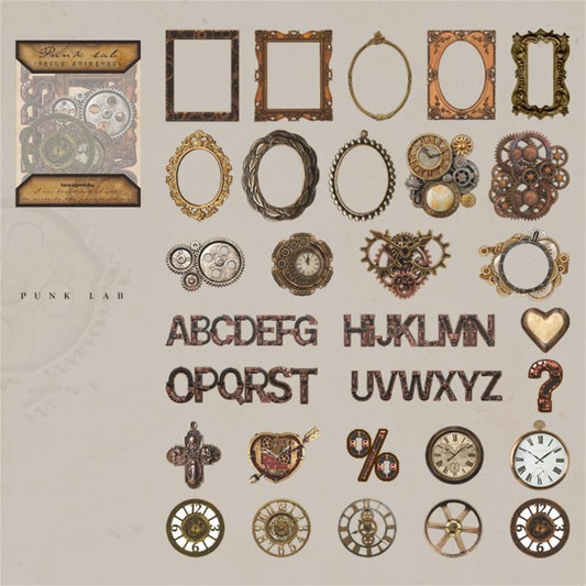 30pcs Laboratory Series Retro Hollow Hand DIY Decoration Material