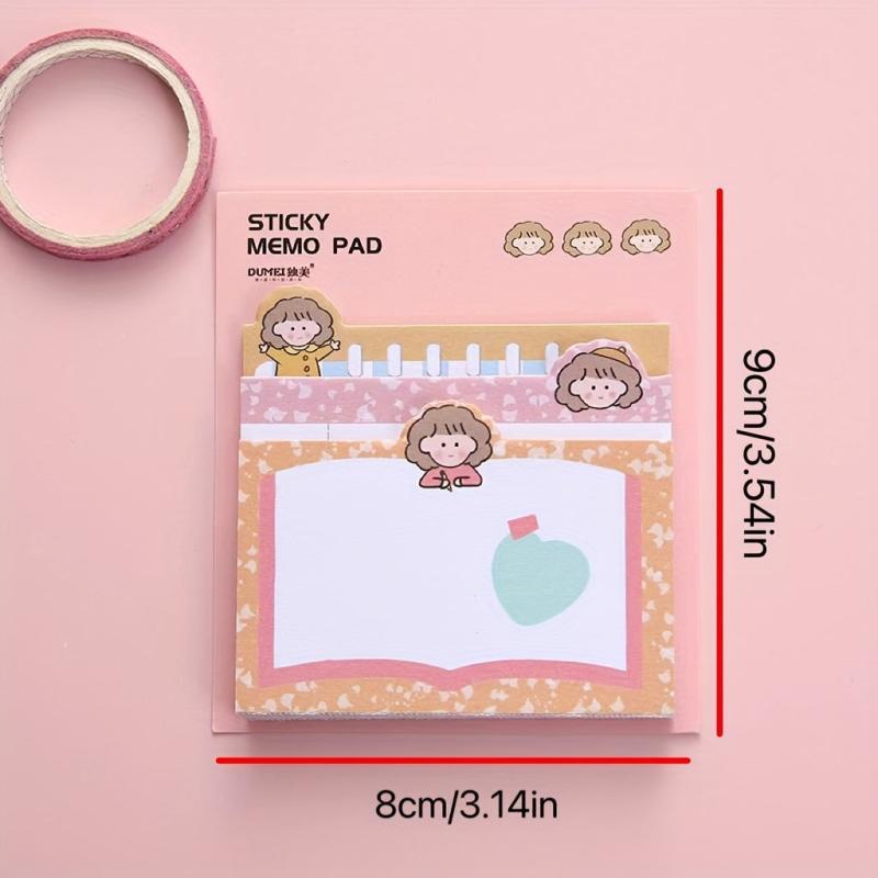 Creative Girl Cartoon Note Book Message Paper Non-sticky Non-adhesive Memo Paper